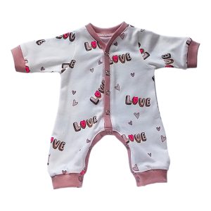 pyjama pour bébé prématuré motif love rose